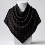Emperor Obsidian luxury black-on-black scarf featuring a signature Ghanaian-inspired pattern, designed and made in Ghana by Emperor Brand.